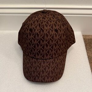 Michael Kors Dark Brown Monogram baseball cap hat NWT